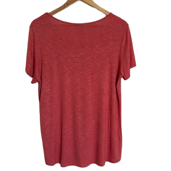 ARTESIA Lace Neckline Coral Top NWT - Picture 6 of 6